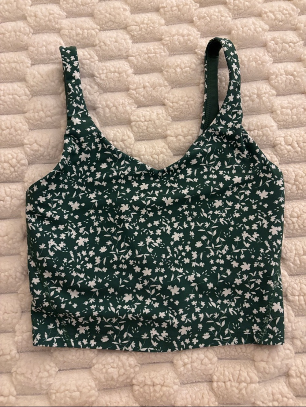Old Navy Dark Green Floral V-Neck Workout Tank